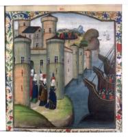 Francais 76, fol. 61, Siege de Hennebont (1342)